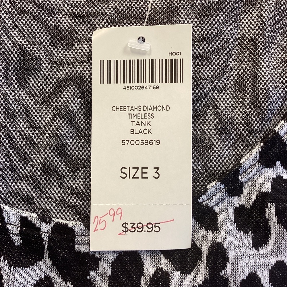 Chico's Black and Gray with Sparkle Leopard Print Tank Top Chico's Sz 3 (XL) - Picture 8 of 9